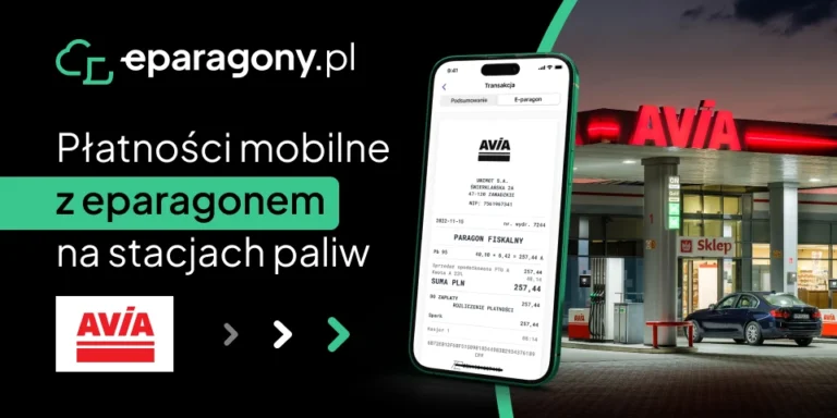 Płatności mobilne z e-paragonem - transakcje samoobsługowe self service stacje paliw AVIA